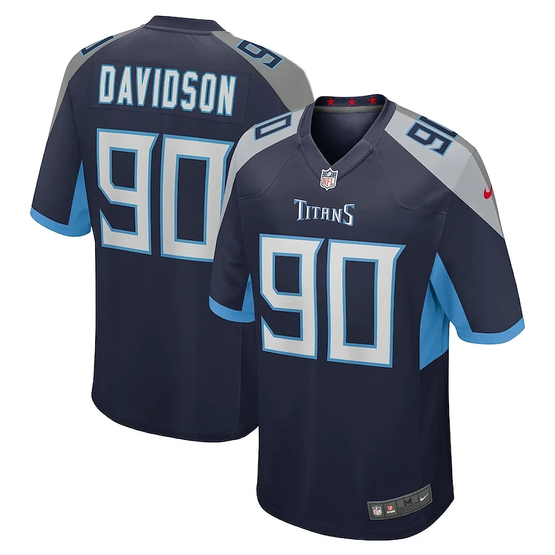 Zennovawear Marlon Davidson 90 Tennessee Titans Game Men Jersey - Navy