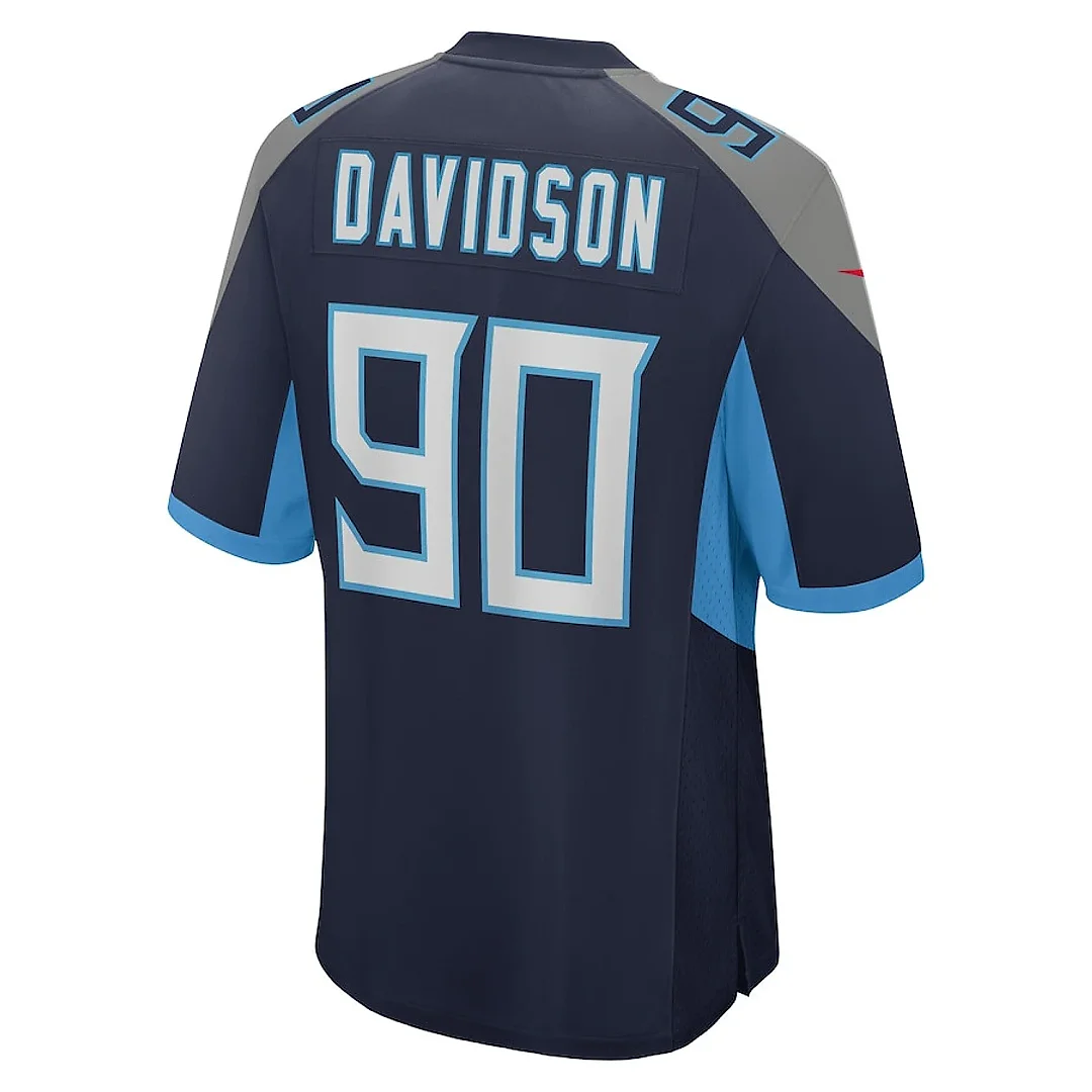 Zennovawear Marlon Davidson 90 Tennessee Titans Game Men Jersey - Navy
