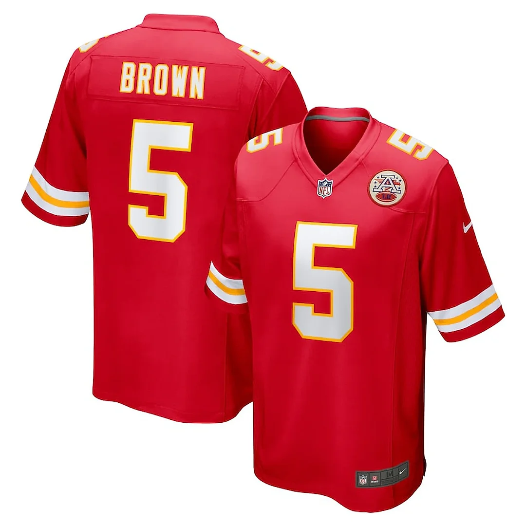 Zennovawear Marquise Brown 5 Kansas City Chiefs Game Men Jersey - Red