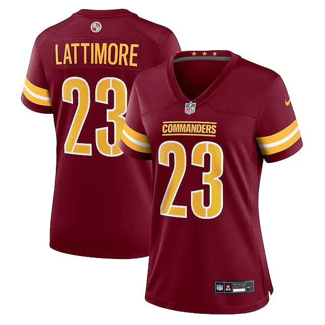 Zennovawear Marshon Lattimore 23 Washington Commanders Women's Game Jersey - Burgundy