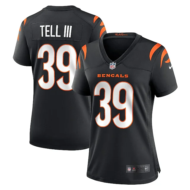 Zennovawear Marvell Tell III 39 Cincinnati Bengals Women Game Jersey - Black