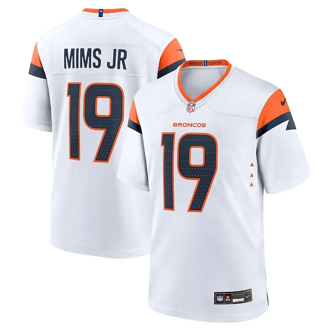 Zennovawear Marvin Mims Jr 19 Denver Broncos Game Men Jersey - White