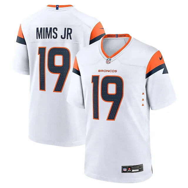 Zennovawear Marvin Mims Jr 19 Denver Broncos Game Men Jersey - White