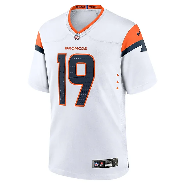 Zennovawear Marvin Mims Jr 19 Denver Broncos Game Men Jersey - White