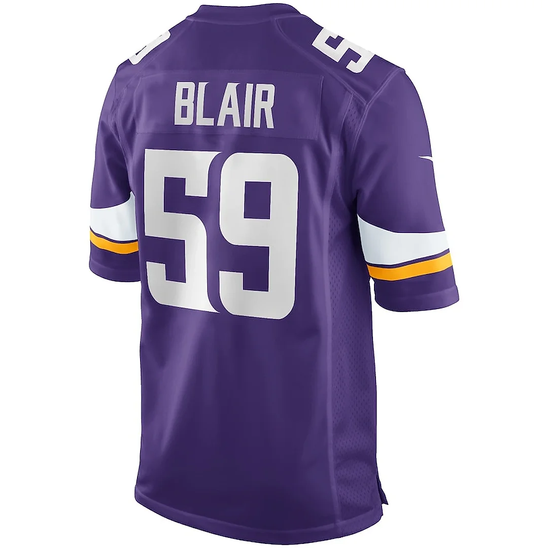 Zennovawear Matt Blair 59 Minnesota Vikings Men Game Retired Jersey - Purple