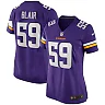 Zennovawear Matt Blair 59 Minnesota Vikings Women Game Retired Jersey - Purple