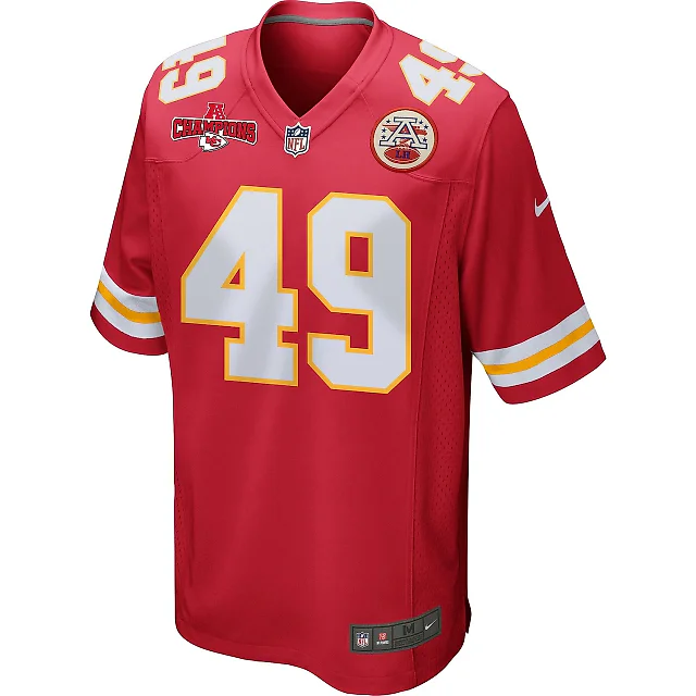 Zennovawear Matt Bushman 49 Kansas City Chiefs AFC Champions Patch Game Men Jersey - Red