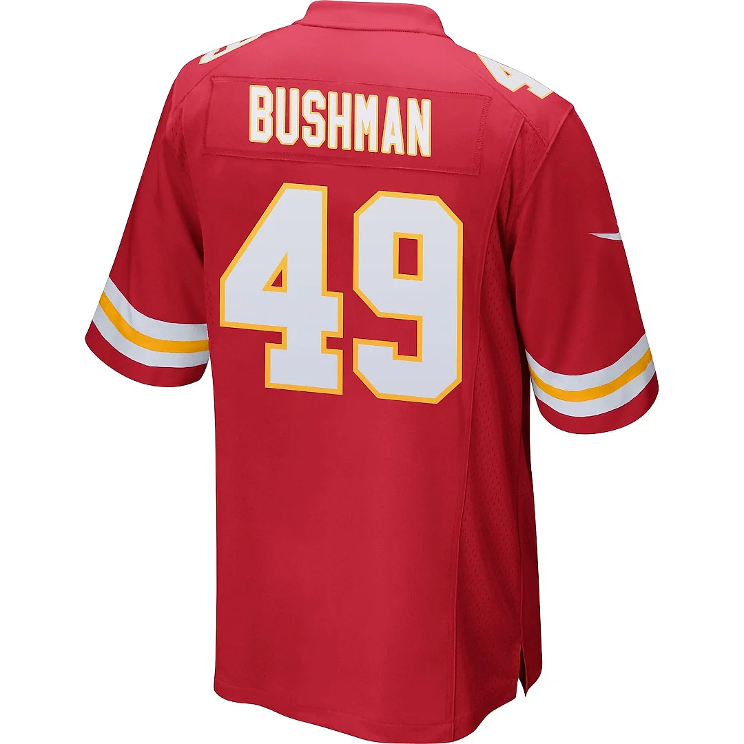 Zennovawear Matt Bushman 49 Kansas City Chiefs AFC Champions Patch Game Men Jersey - Red