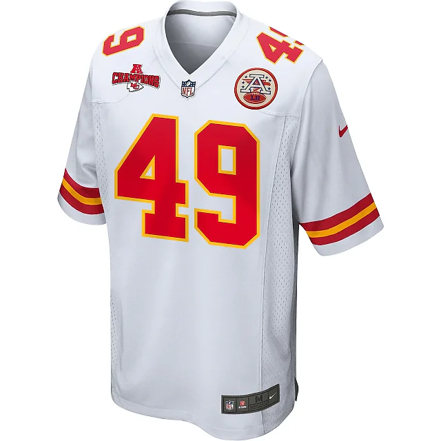 Zennovawear Matt Bushman 49 Kansas City Chiefs AFC Champions Patch Game Men Jersey - White