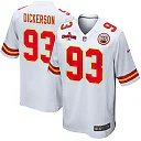 Zennovawear Matt Dickerson 93 Kansas City Chiefs AFC Champions Patch Game Men Jersey - White