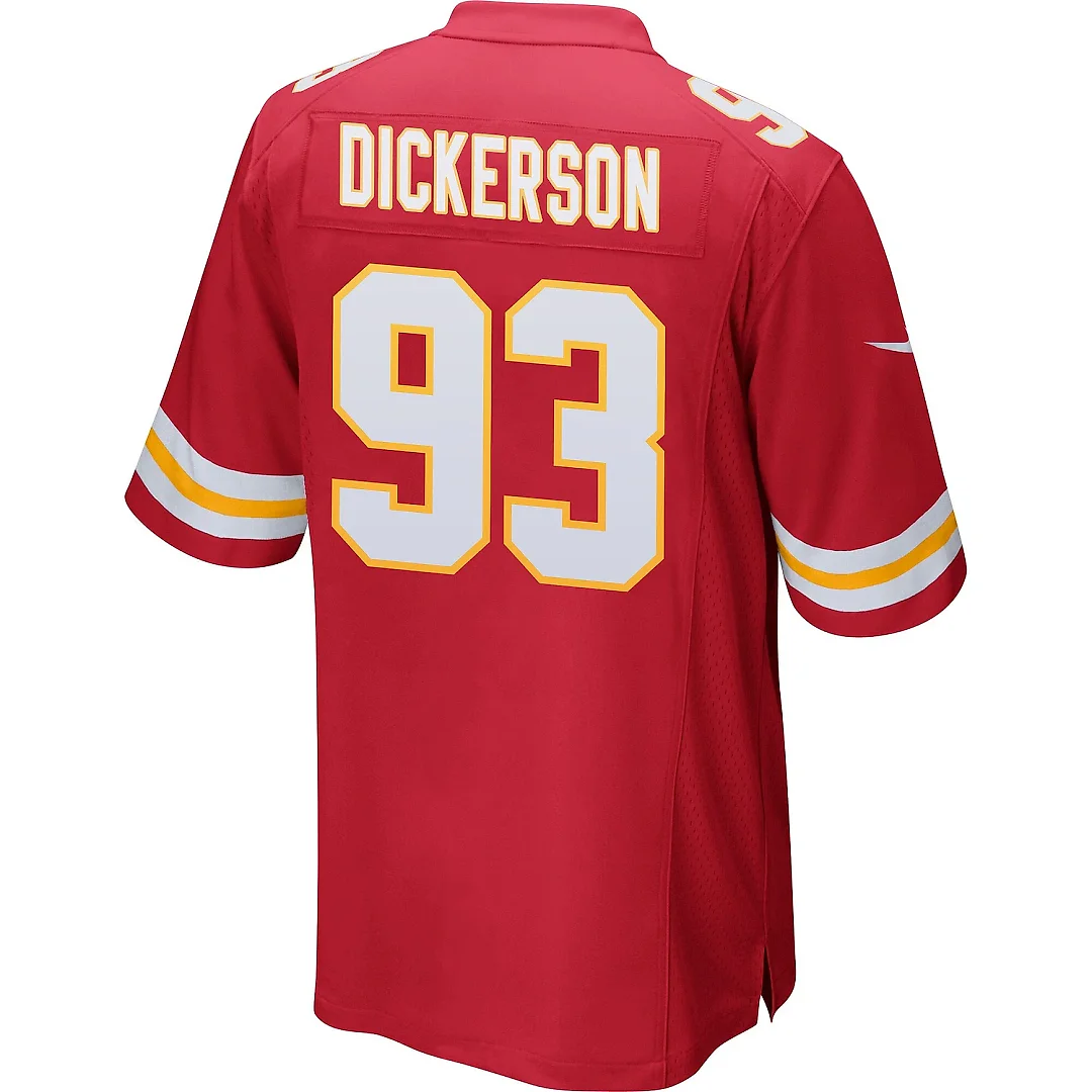 Zennovawear Matt Dickerson 93 Kansas City Chiefs AFC Champions Patch Game Men Jersey - Red