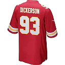 Zennovawear Matt Dickerson 93 Kansas City Chiefs AFC Champions Patch Game Men Jersey - Red