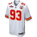 Zennovawear Matt Dickerson 93 Kansas City Chiefs AFC Champions Patch Game Men Jersey - White