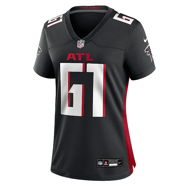 Zennovawear Matt Hennessy 61 Atlanta Falcons Women's Team Game Jersey - Black