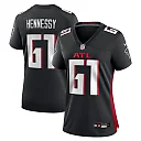 Zennovawear Matt Hennessy 61 Atlanta Falcons Women's Team Game Jersey - Black
