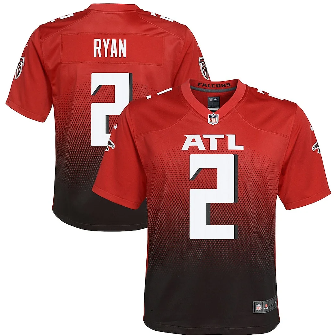 Zennovawear Matt Ryan 2 Atlanta Falcons YOUTH 2nd Alternate Game Jersey - Red