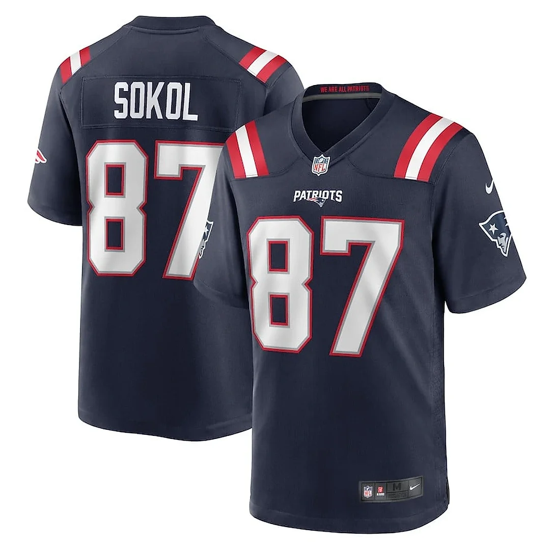 Zennovawear Matt Sokol 87 New England Patriots Game Men Jersey - Navy