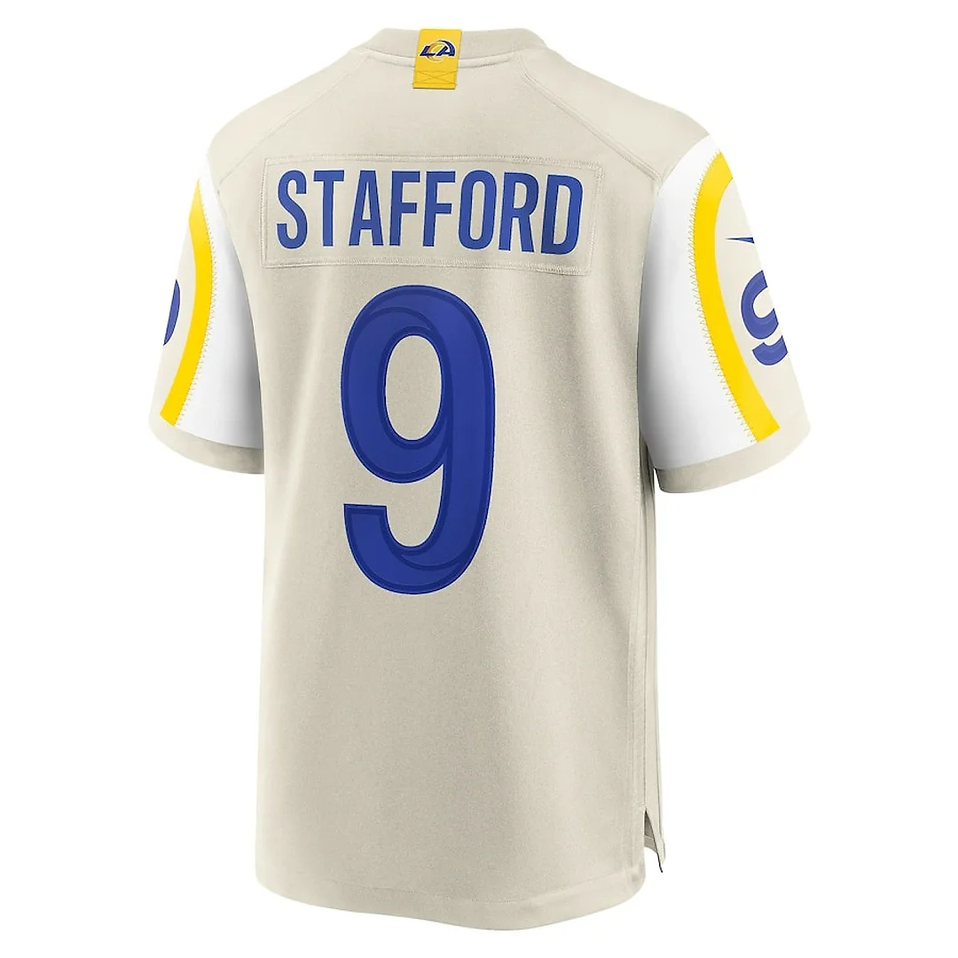 Zennovawear Matthew Stafford 9 Los Angeles Rams Game Men Jersey - Bone
