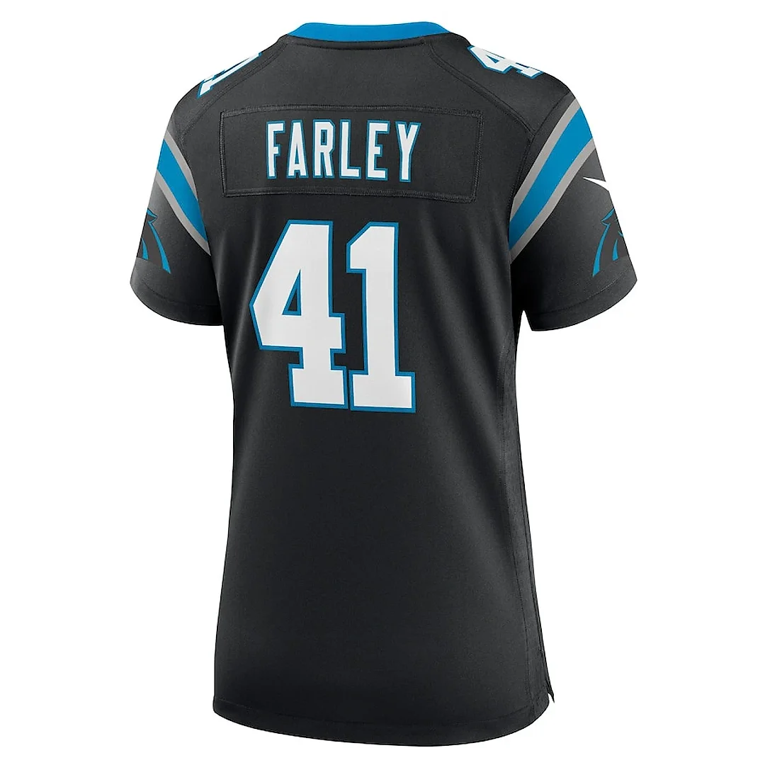 Zennovawear Matthias Farley 41 Carolina Panthers Women's Team Game Jersey - Black