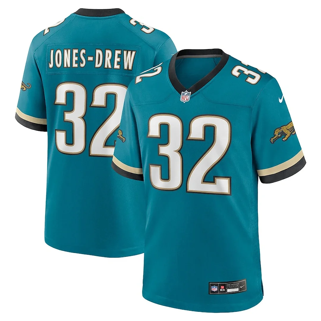 Zennovawear Maurice Jones-Drew 32 Jacksonville Jaguars Prowler Throwback Player Game Men Jersey - Teal