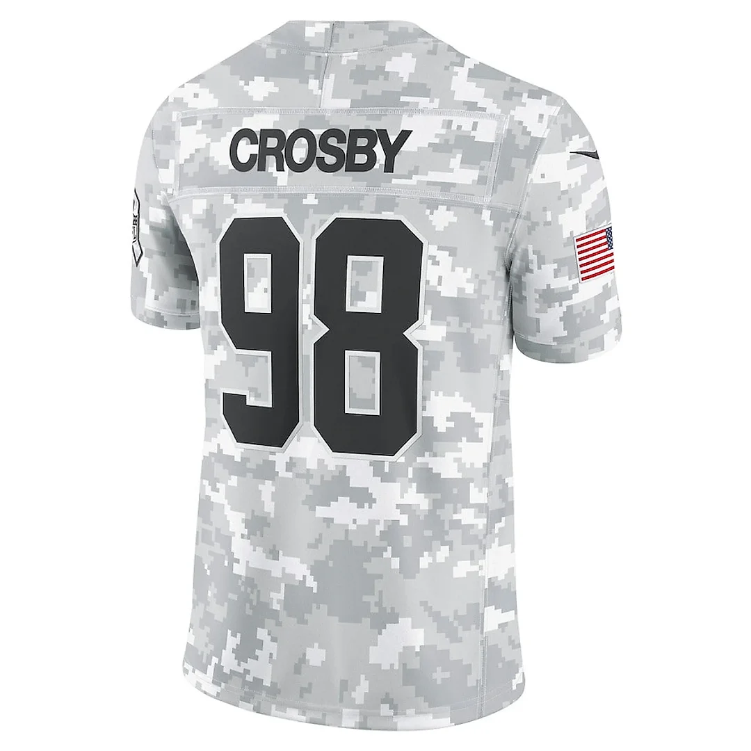 Zennovawear Maxx Crosby 98 Las Vegas Raiders 2024 Salute to Service Limited Men Jersey - Arctic Camo