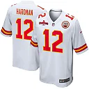 Zennovawear Mecole Hardman 12 Kansas City Chiefs AFC Champions Patch Game Men Jersey - White
