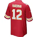 Zennovawear Mecole Hardman 12 Kansas City Chiefs AFC Champions Patch Game Men Jersey - Red