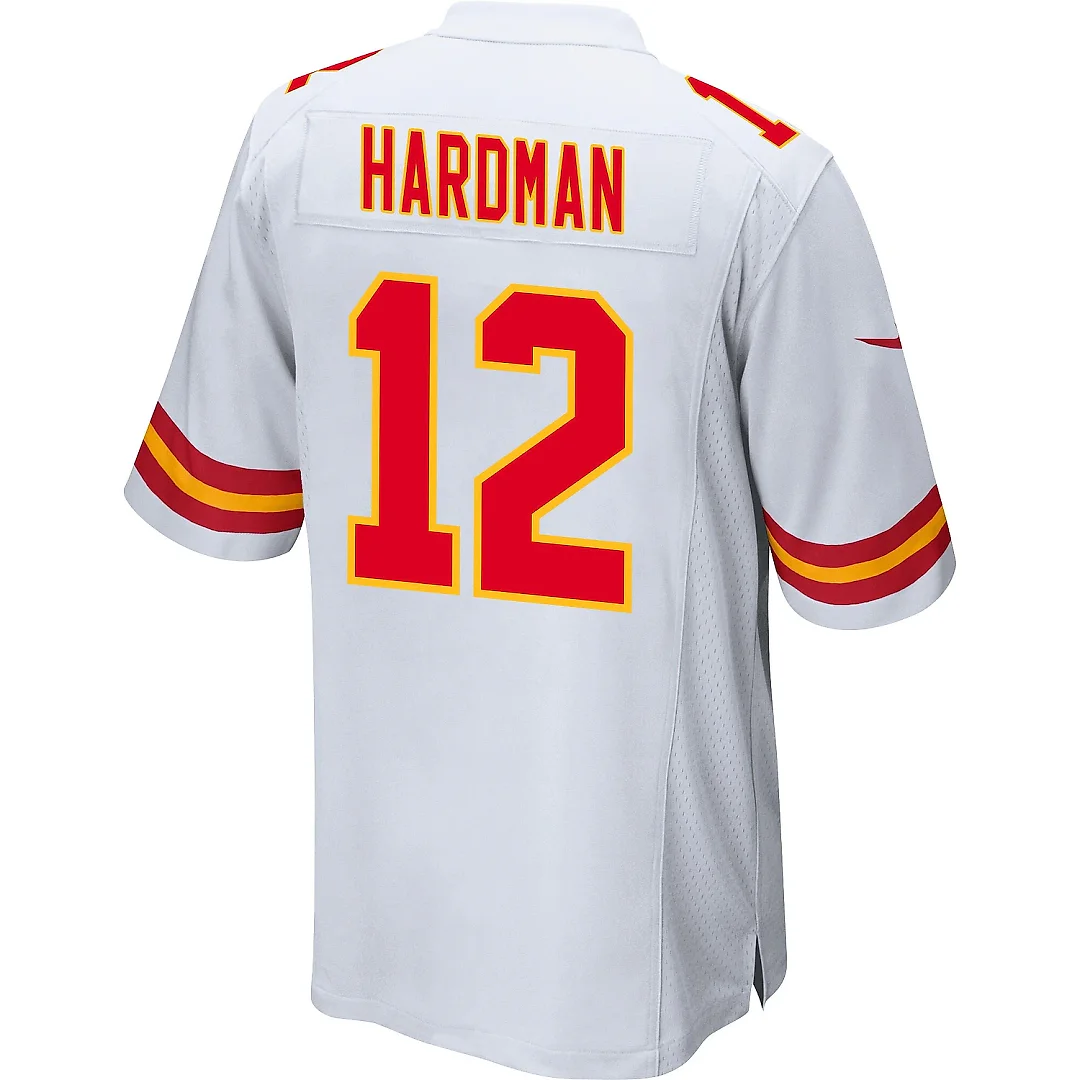 Zennovawear Mecole Hardman 12 Kansas City Chiefs AFC Champions Patch Game Men Jersey - White