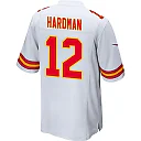 Zennovawear Mecole Hardman 12 Kansas City Chiefs AFC Champions Patch Game Men Jersey - White