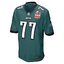 Zennovawear Mekhi Becton 77 Philadelphia Eagles Super Bowl LIX Champions Patch Game Men Jersey - Midnight Green