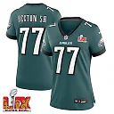 Zennovawear Mekhi Becton 77 Philadelphia Eagles Super Bowl LIX Women's Jersey - Midnight Green