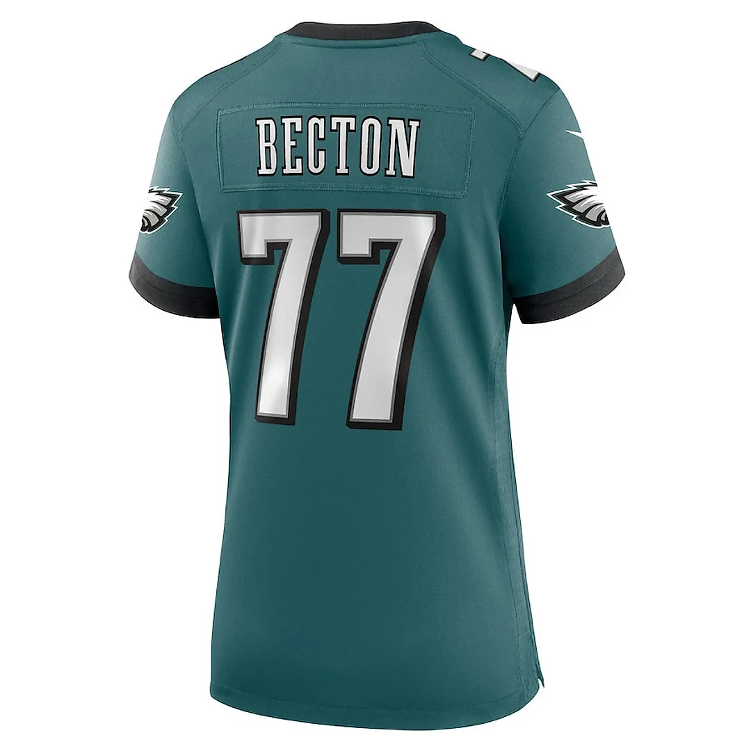 Zennovawear Mekhi Becton 77 Philadelphia Eagles Super Bowl LIX Women's Jersey - Midnight Green