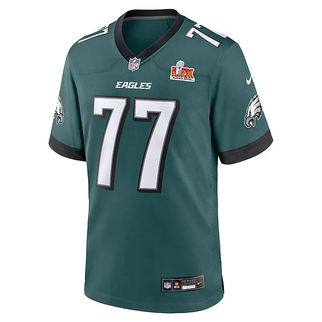 Zennovawear Mekhi Becton 77 Philadelphia Eagles Super Bowl LIX YOUTH Jersey - Midnight Green