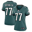 Zennovawear Mekhi Becton Sr. 77 Philadelphia Eagles Women's Game Jersey - Midnight Green