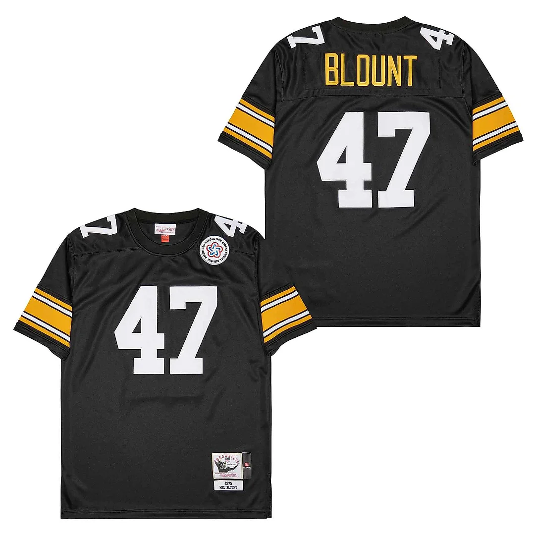Zennovawear Mel Blount 47 Pittsburgh Steelers Retro Throwback Men Jersey - Black