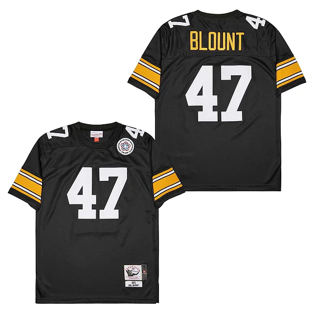 Zennovawear Mel Blount 47 Pittsburgh Steelers Retro Throwback Men Jersey - Black