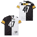 Zennovawear Mel Blount 47 Pittsburgh Steelers Two-Toned Retro Throwback Men Jersey - Black/White