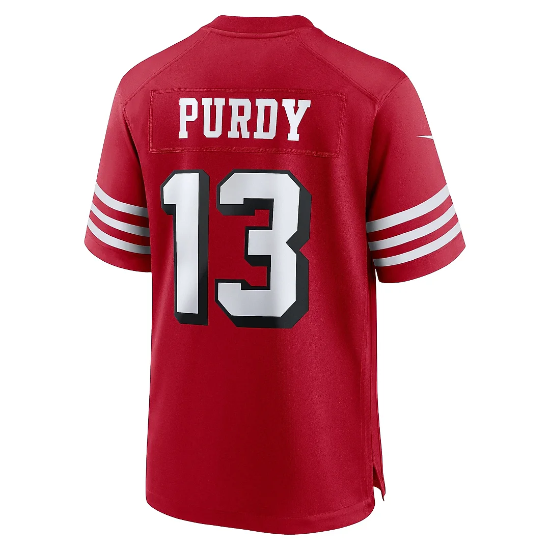 Zennovawear Men San Francisco 49ers Brock Purdy Scarlet Alternate Game Player Jersey