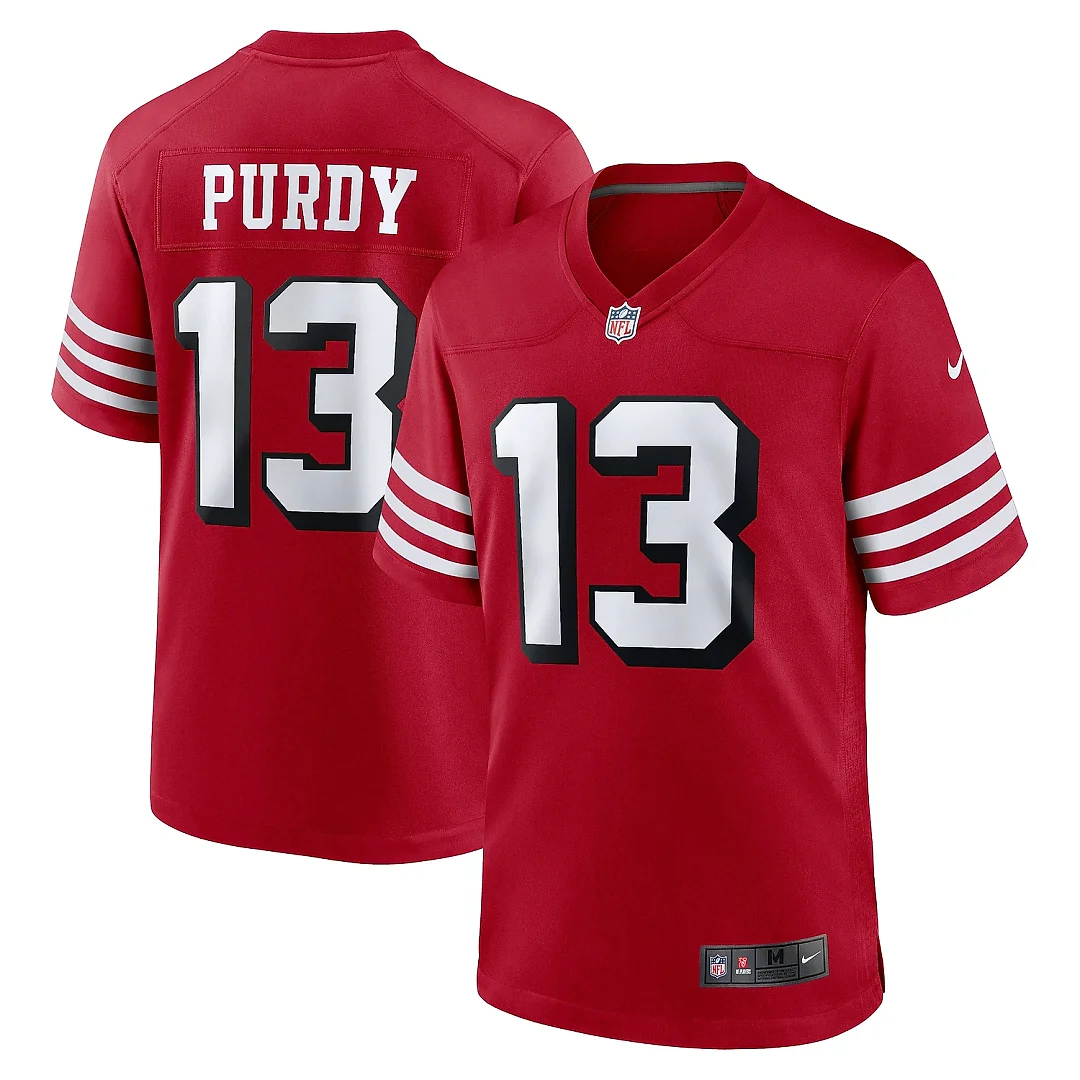 Zennovawear Men San Francisco 49ers Brock Purdy Scarlet Alternate Game Player Jersey