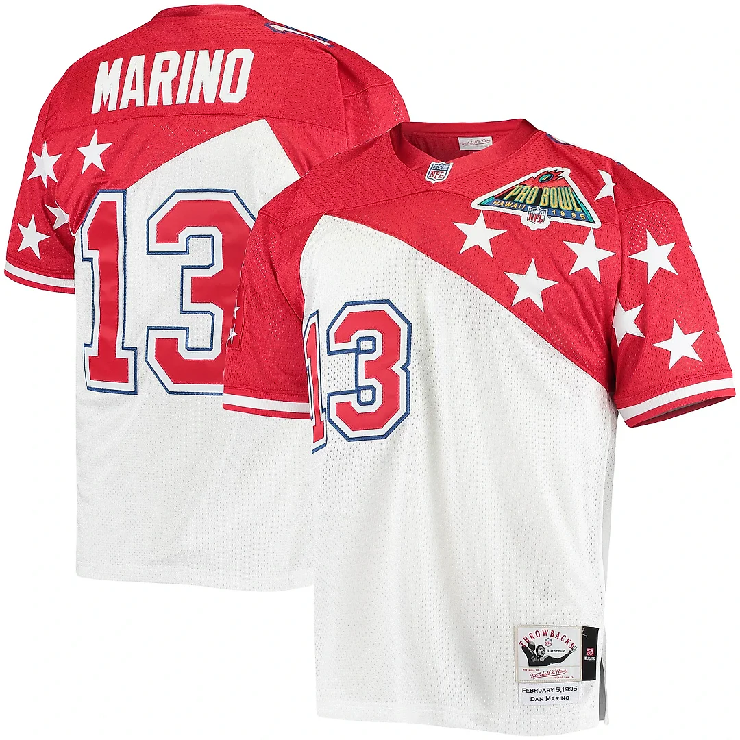Zennovawear Men's AFC Dan Marino Mitchell & Ness White/Red 1994 Pro Bowl Jersey