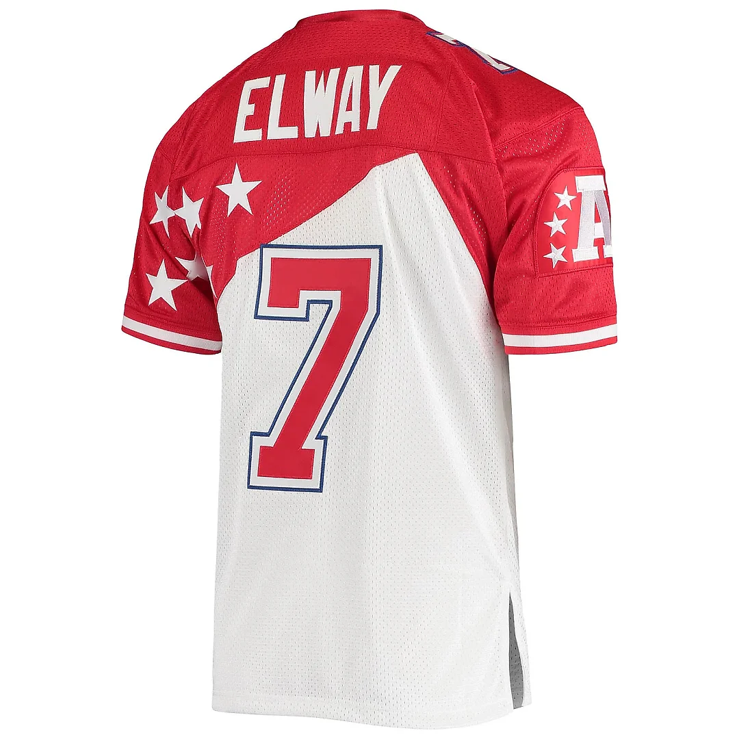 Zennovawear Men's AFC John Elway Mitchell & Ness White/Red 1995 Pro Bowl Jersey