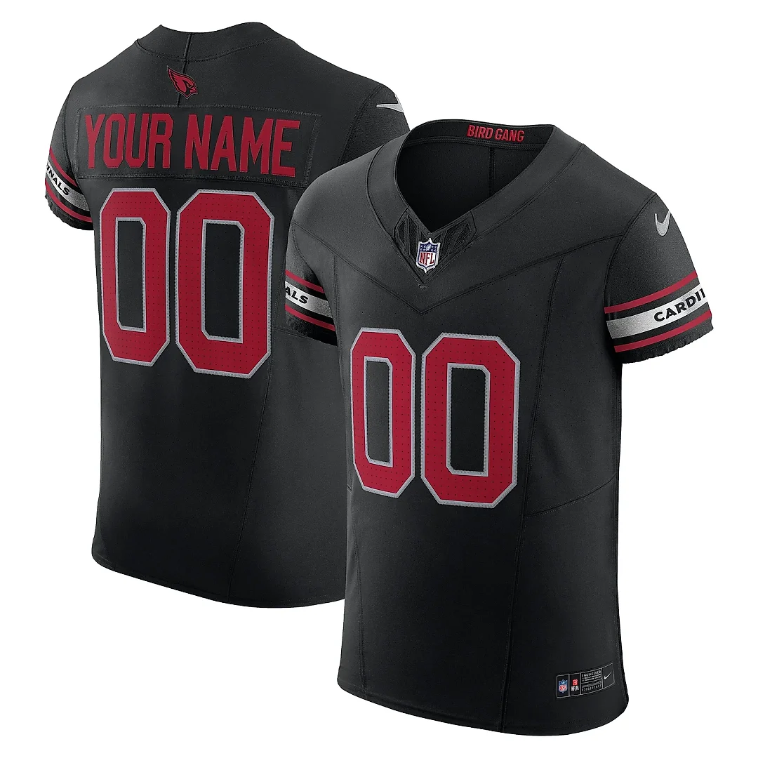 Zennovawear Men's Arizona Cardinals Black Vapor F.U.S.E. Elite Custom Jersey