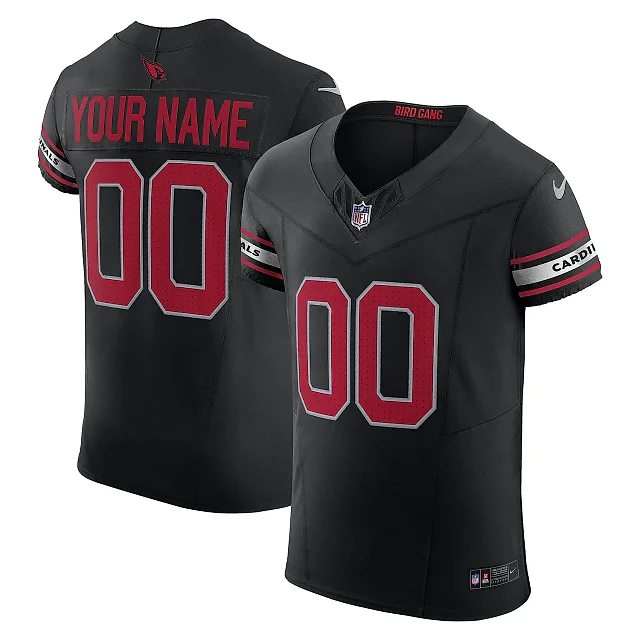 Zennovawear Men's Arizona Cardinals Black Vapor F.U.S.E. Elite Custom Jersey