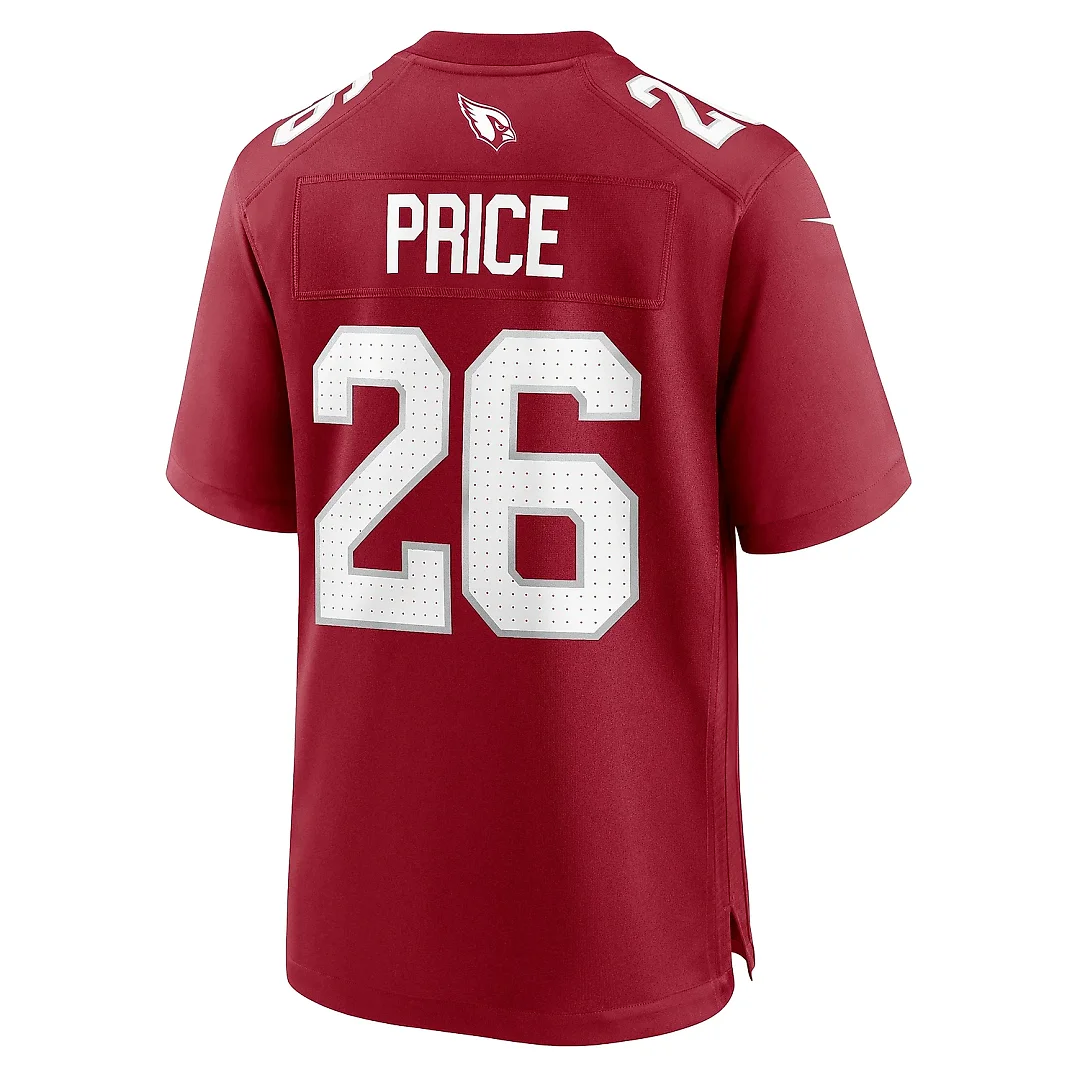 Zennovawear Men's Arizona Cardinals Bobby Price Cardinal Team Game Jersey
