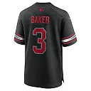 Zennovawear Men's Arizona Cardinals Budda Baker Black Game Jersey