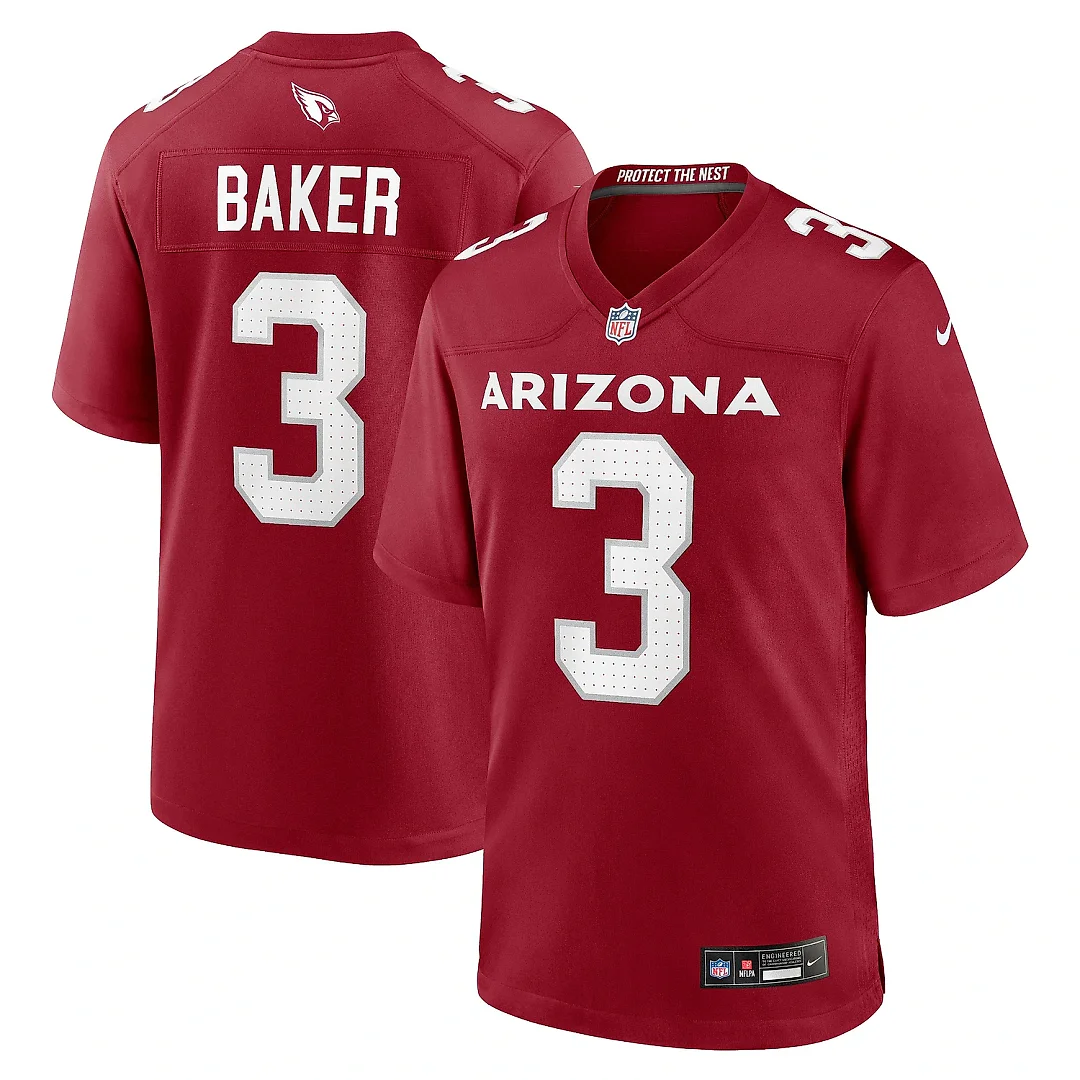 Zennovawear Men's Arizona Cardinals Budda Baker Cardinal Game Player Jersey
