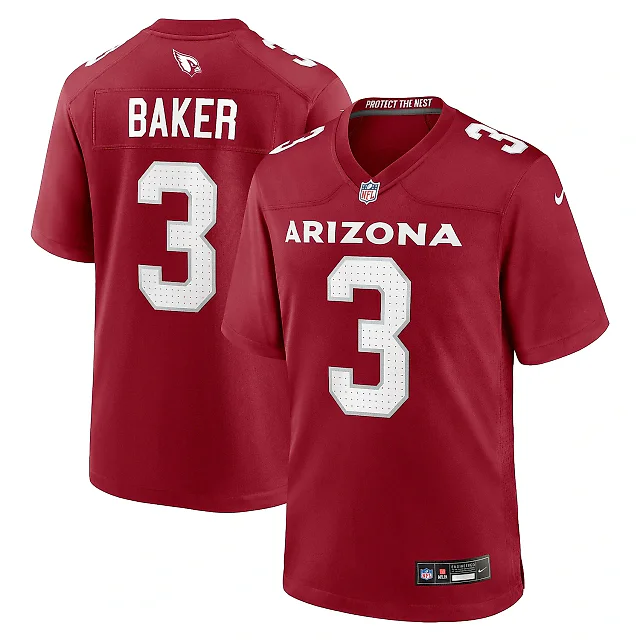 Zennovawear Men's Arizona Cardinals Budda Baker Cardinal Game Player Jersey
