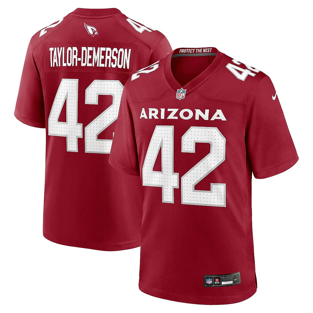 Zennovawear Men's Arizona Cardinals Dadrion Taylor-Demerson Cardinal Team Game Jersey