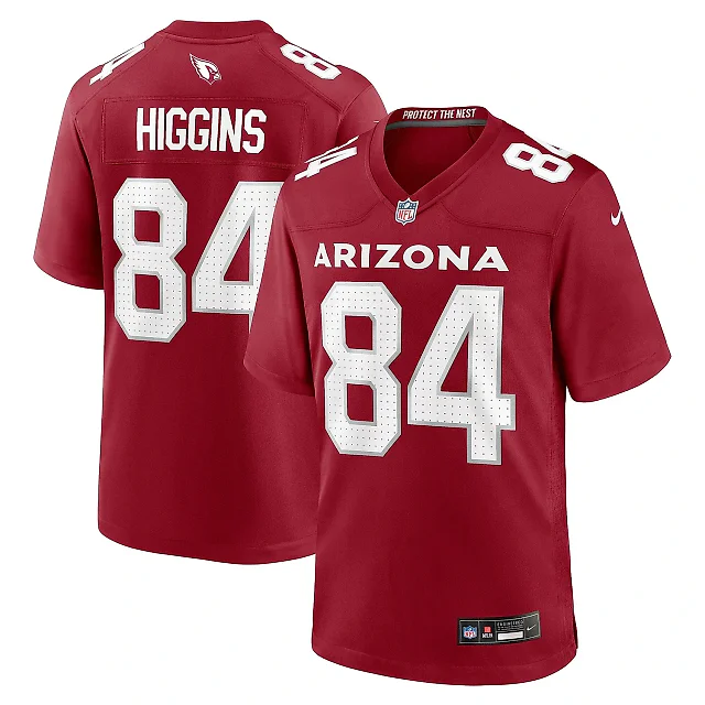 Zennovawear Men's Arizona Cardinals Elijah Higgins Cardinal Team Game Jersey