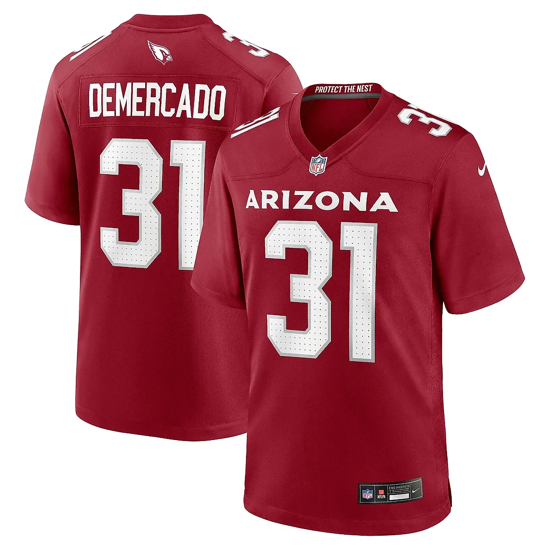 Zennovawear Men's Arizona Cardinals Emari Demercado Cardinal Team Game Jersey